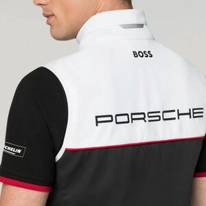 BOSS Porsche Motorsport Men's Black and White Vest